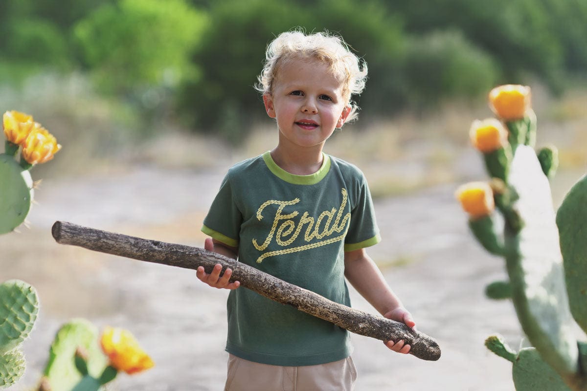 River Road Feral Vintage Ringer | Forest (Youth)