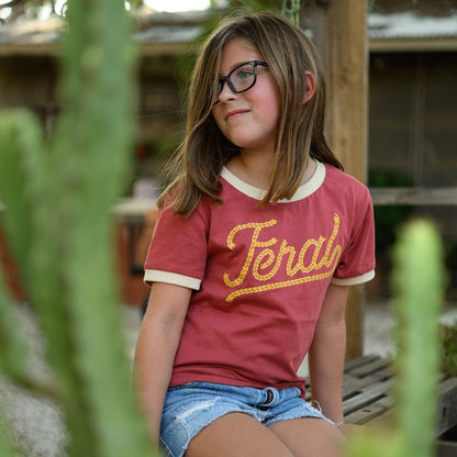 River Road Feral Vintage Ringer | Maroon (Youth)