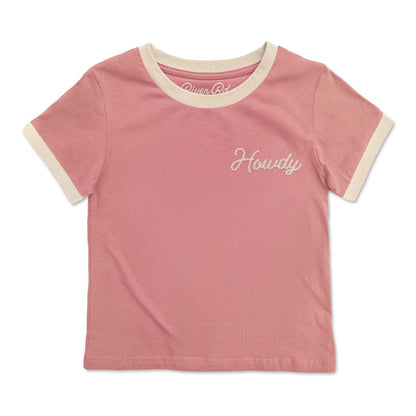 River Road Howdy Vintage Ringer | Pink (Youth)