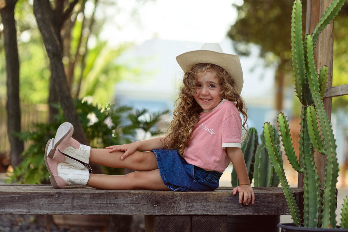 River Road Howdy Vintage Ringer | Pink (Youth)