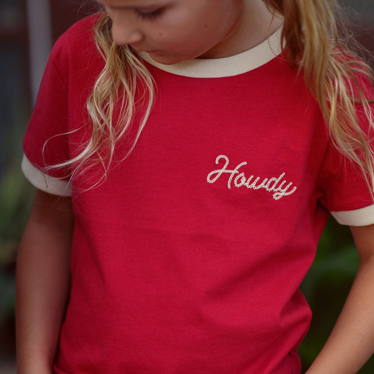 River Road Howdy Vintage Ringer | Red (Youth)
