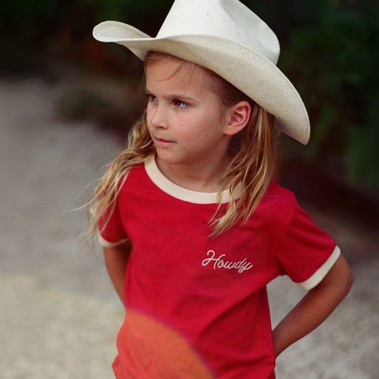River Road Howdy Vintage Ringer | Red (Youth)