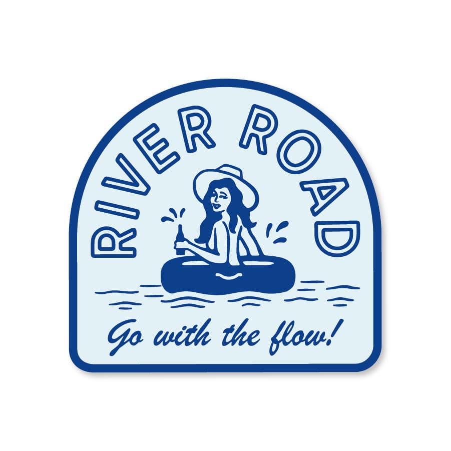 River Road Go With The Flow Sticker