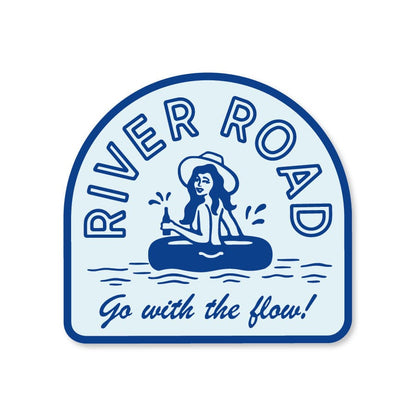 River Road Go With The Flow Sticker