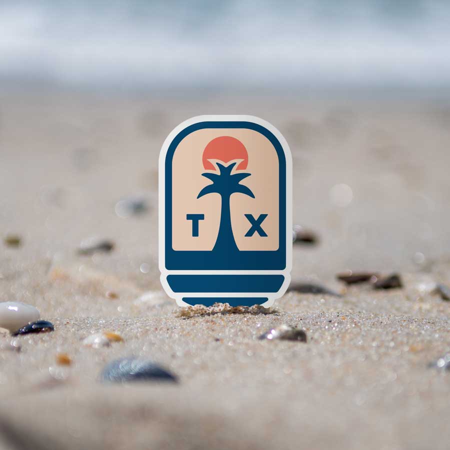 River Road Texas Palm Sticker