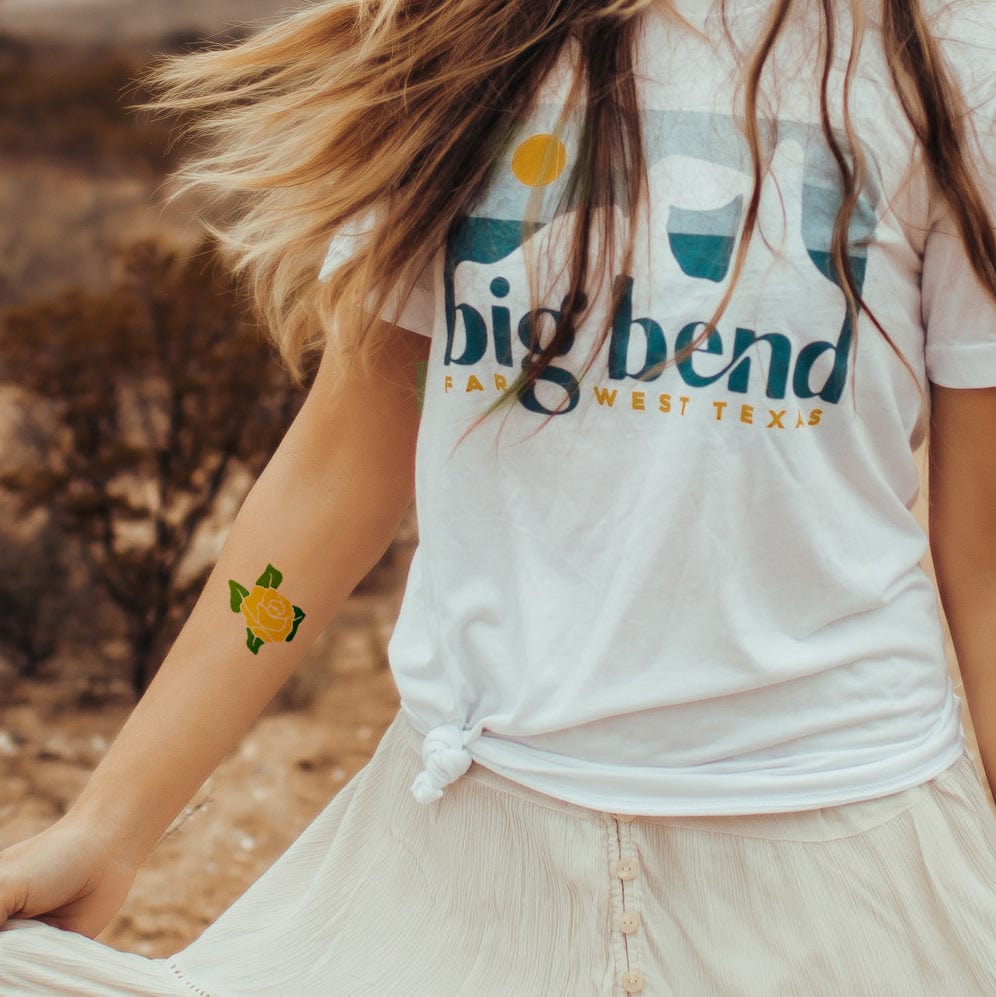 River Road Yellow Rose Temporary Tattoo