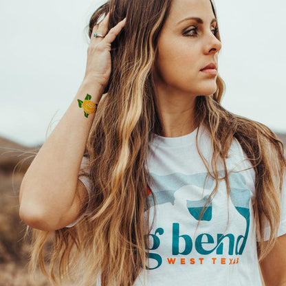 River Road Yellow Rose Temporary Tattoo