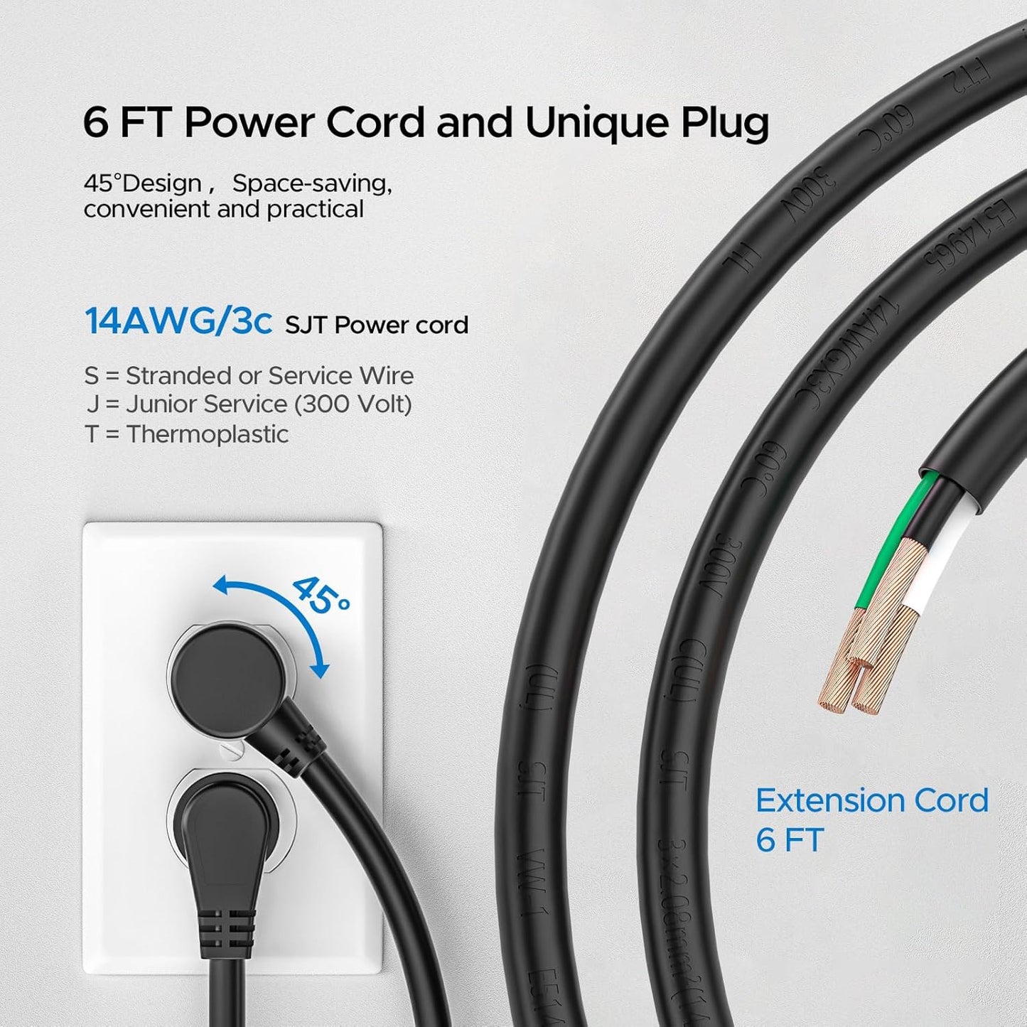 Rocket Socket 2 Pack 8 Outlet Metal Heavy Duty Power Strip with Switch, 2100J Surge Protector, 15A/1875W Mountable Wide Spaced Power Bar, 6FT 14AWG Extension Power Cord - Angler's Pro Tackle & Outdoors