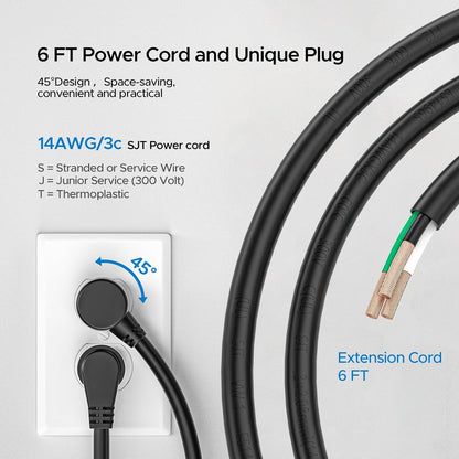 Rocket Socket 2 Pack 8 Outlet Metal Heavy Duty Power Strip with Switch, 2100J Surge Protector, 15A/1875W Mountable Wide Spaced Power Bar, 6FT 14AWG Extension Power Cord - Angler's Pro Tackle & Outdoors