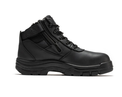 RockRooster Avalon Black 6 Inch Zip - sided Composite toe Leather Work Boots CP213BK - Angler's Pro Tackle & Outdoors