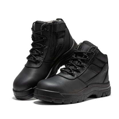 RockRooster Avalon Black 6 Inch Zip - sided Composite toe Leather Work Boots CP213BK - Angler's Pro Tackle & Outdoors