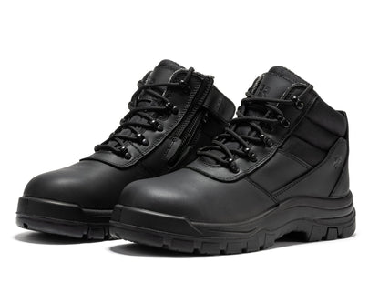RockRooster Avalon Black 6 Inch Zip - sided Composite toe Leather Work Boots CP213BK - Angler's Pro Tackle & Outdoors