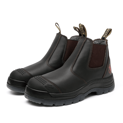 RockRooster Bakken Dark Brown 6 inch Pull on Leather Work Boots AK229 - Angler's Pro Tackle & Outdoors