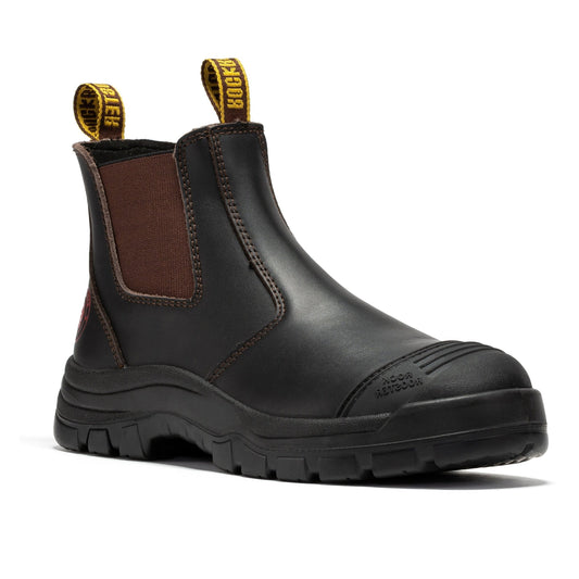 RockRooster Bakken Dark Brown 6 inch Pull on Leather Work Boots AK229