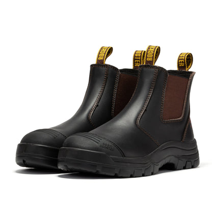 RockRooster Bakken Dark Brown 6 inch Pull on Leather Work Boots AK229