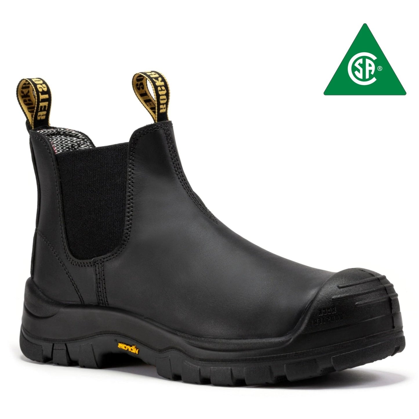 RockRooster Beaufort Men's Black 6 inch Composite Toe Pull-on Leather Work Boots VAK630