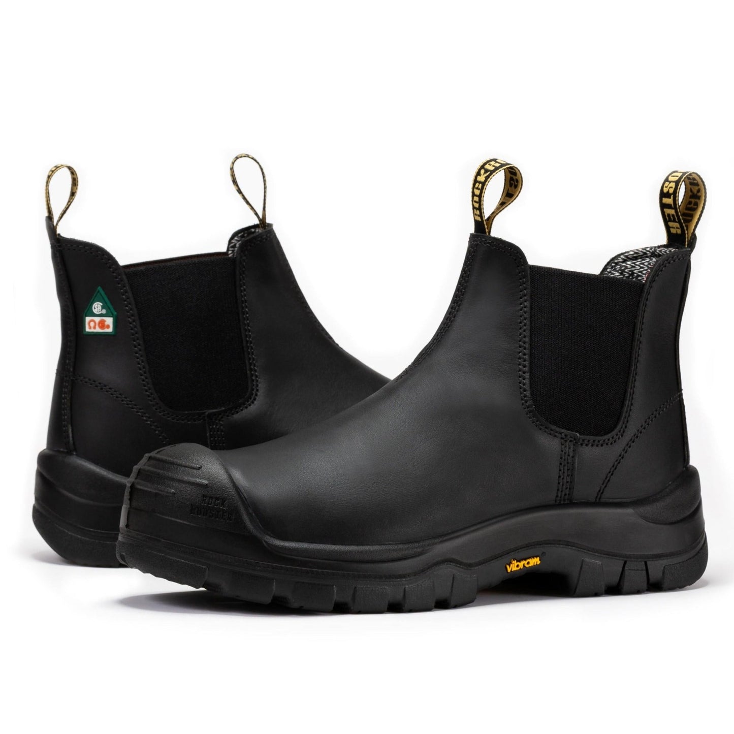 RockRooster Beaufort Men's Black 6 inch Composite Toe Pull - on Leather Work Boots VAK630 - Angler's Pro Tackle & Outdoors