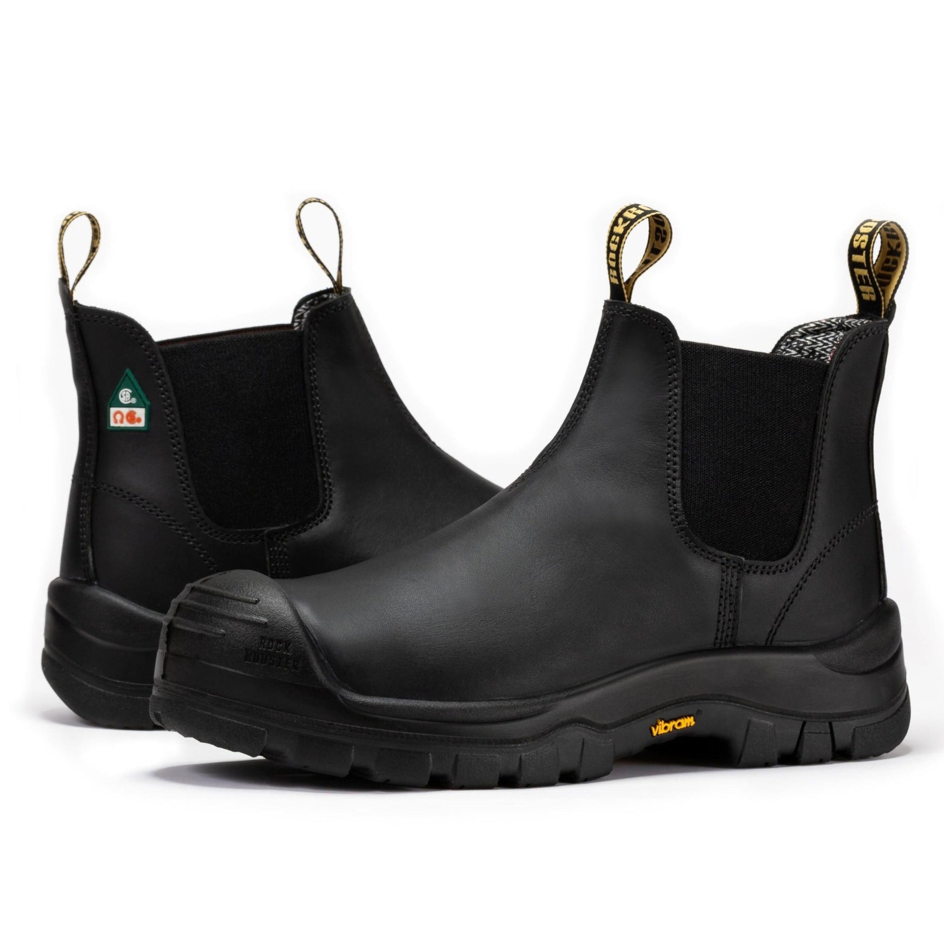 RockRooster Beaufort Men's Black 6 inch Composite Toe Pull - on Leather Work Boots VAK630 - Angler's Pro Tackle & Outdoors