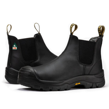 RockRooster Beaufort Men's Black 6 inch Composite Toe Pull - on Leather Work Boots VAK630 - Angler's Pro Tackle & Outdoors