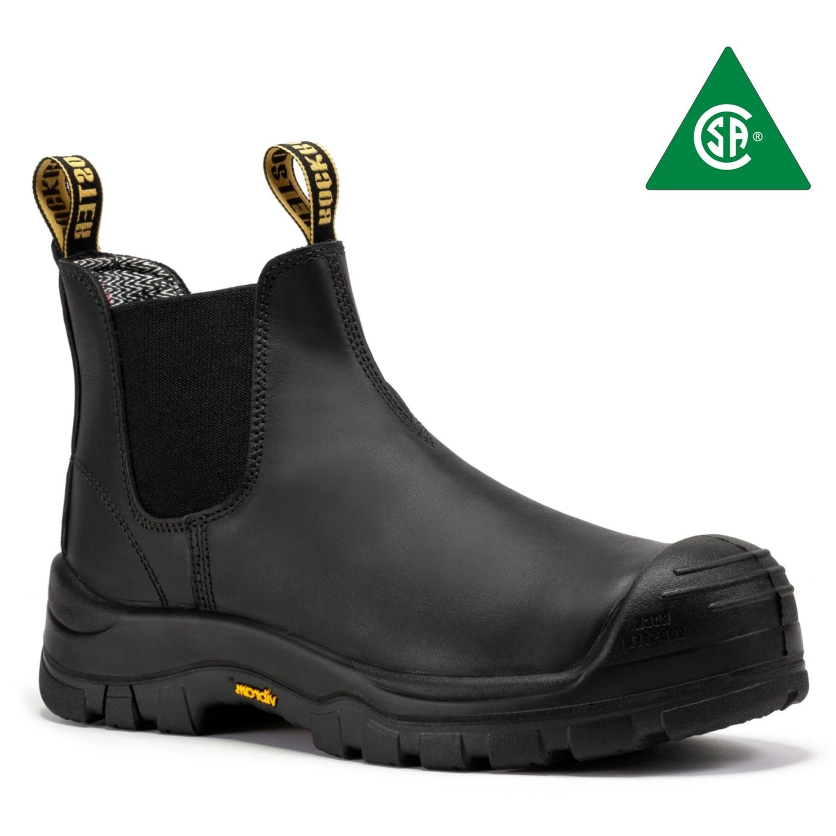 RockRooster Beaufort Men's Black 6 inch Composite Toe Pull - on Leather Work Boots VAK630 - Angler's Pro Tackle & Outdoors