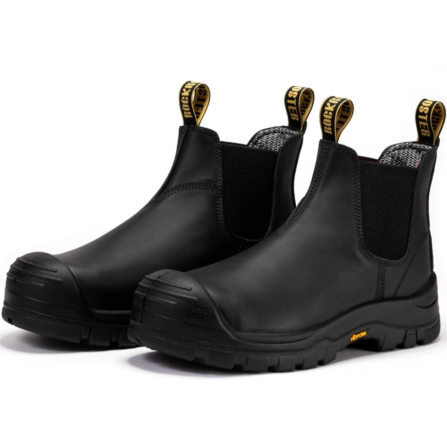 RockRooster Beaufort Men's Black 6 inch Composite Toe Pull - on Leather Work Boots VAK630 - Angler's Pro Tackle & Outdoors