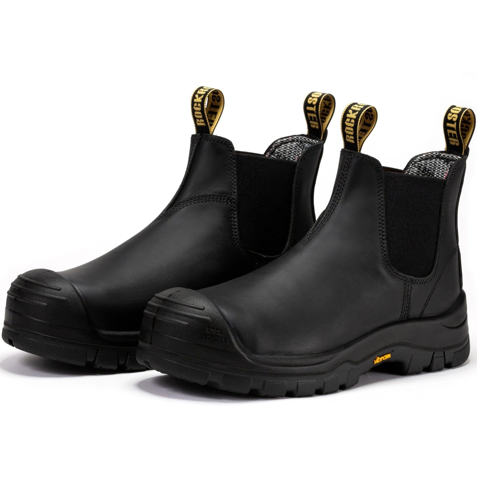 RockRooster Beaufort Men's Black 6 inch Composite Toe Pull - on Leather Work Boots VAK630 - Angler's Pro Tackle & Outdoors
