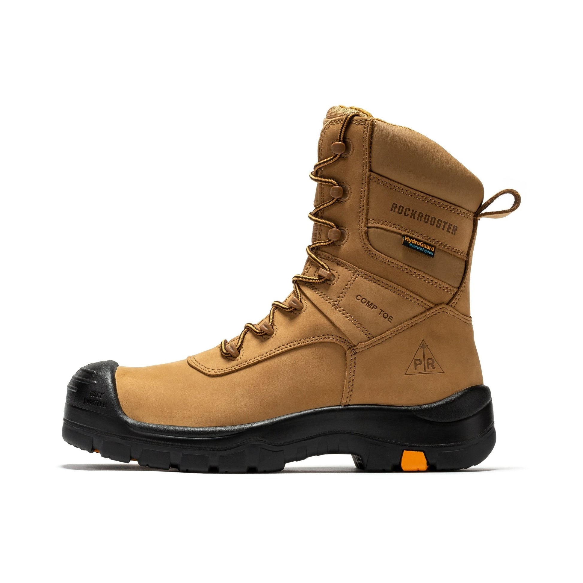 RockRooster Beaufort Men's Brown 8 inch Waterproof Composite Toe Work Boots AK831 - Angler's Pro Tackle & Outdoors