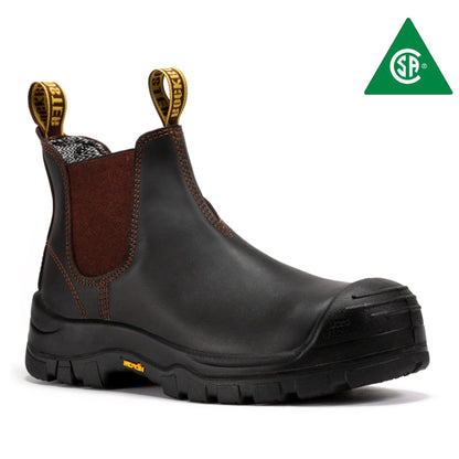 RockRooster Beaufort Men's Dark Brown 6 inch Composite Toe Pull - on Leather Work Boots VAK631 - Angler's Pro Tackle & Outdoors