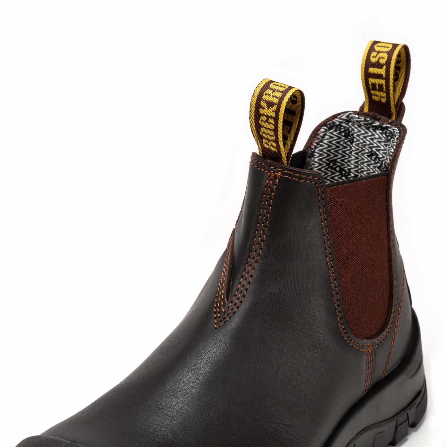 RockRooster Beaufort Men's Dark Brown 6 inch Composite Toe Pull - on Leather Work Boots VAK631 - Angler's Pro Tackle & Outdoors