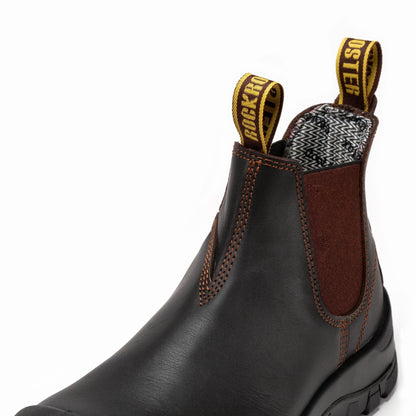 RockRooster Beaufort Men's Dark Brown 6 inch Composite Toe Pull - on Leather Work Boots VAK631 - Angler's Pro Tackle & Outdoors