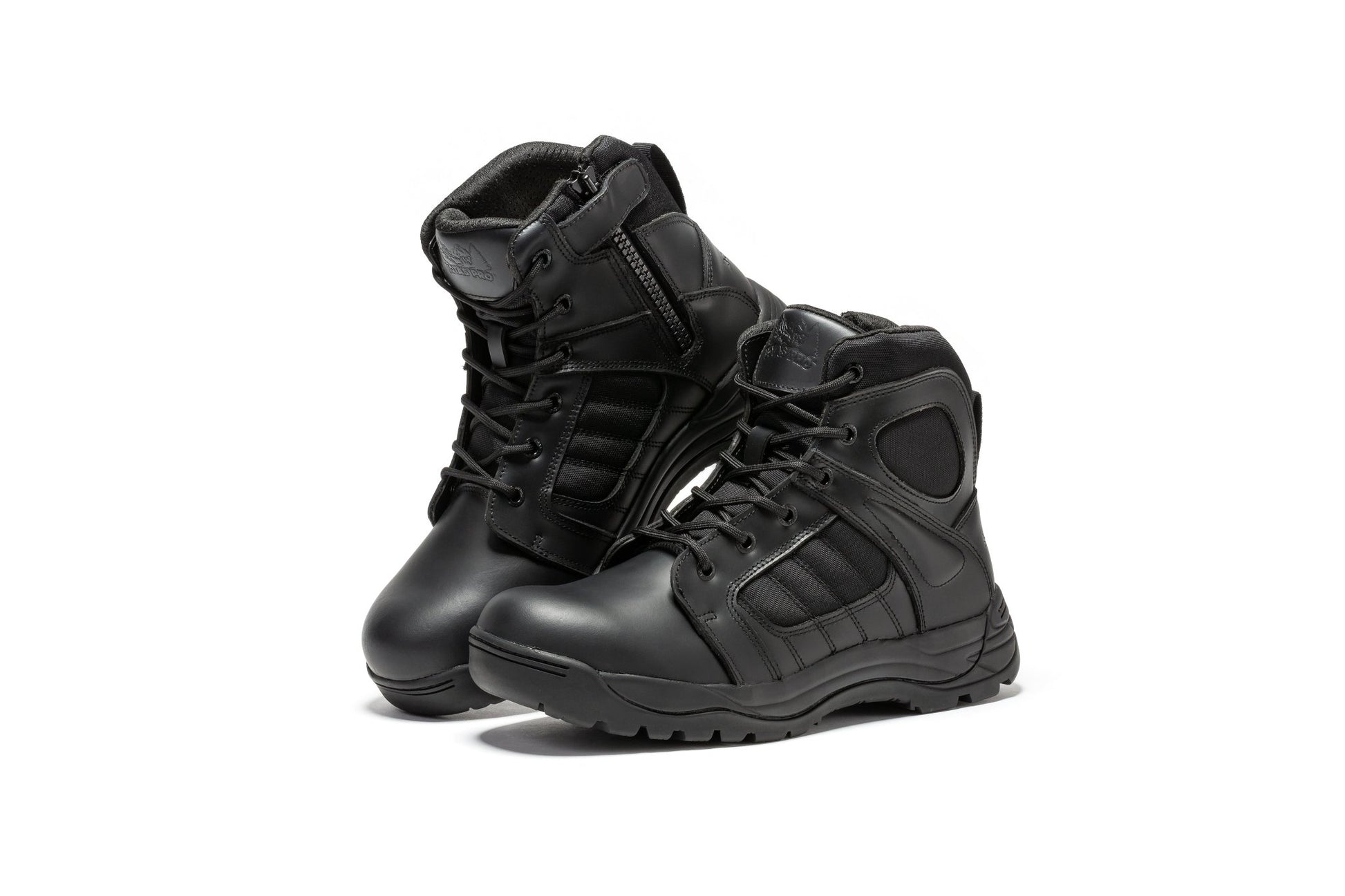 RockRooster Botas Pro Black Men's 6 inch Side Zipper Rubber Sole Tactical Boots BMP111BK - Angler's Pro Tackle & Outdoors