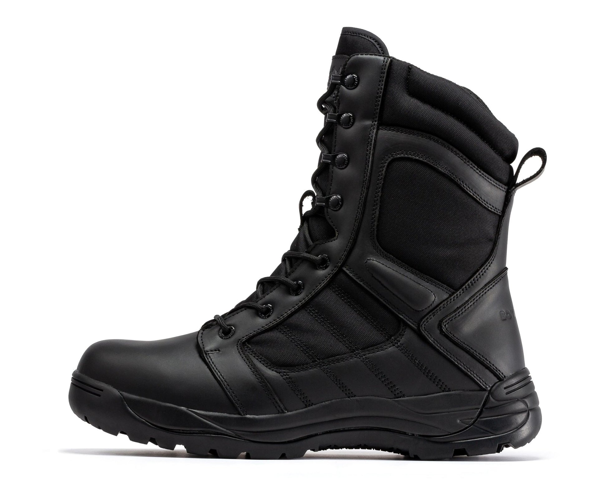 RockRooster Botas Pro Black Men's 8 inch Side Zipper Rubber Sole Tactical Boots BMP110BK - Angler's Pro Tackle & Outdoors