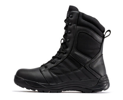 RockRooster Botas Pro Black Men's 8 inch Side Zipper Rubber Sole Tactical Boots BMP110BK - Angler's Pro Tackle & Outdoors