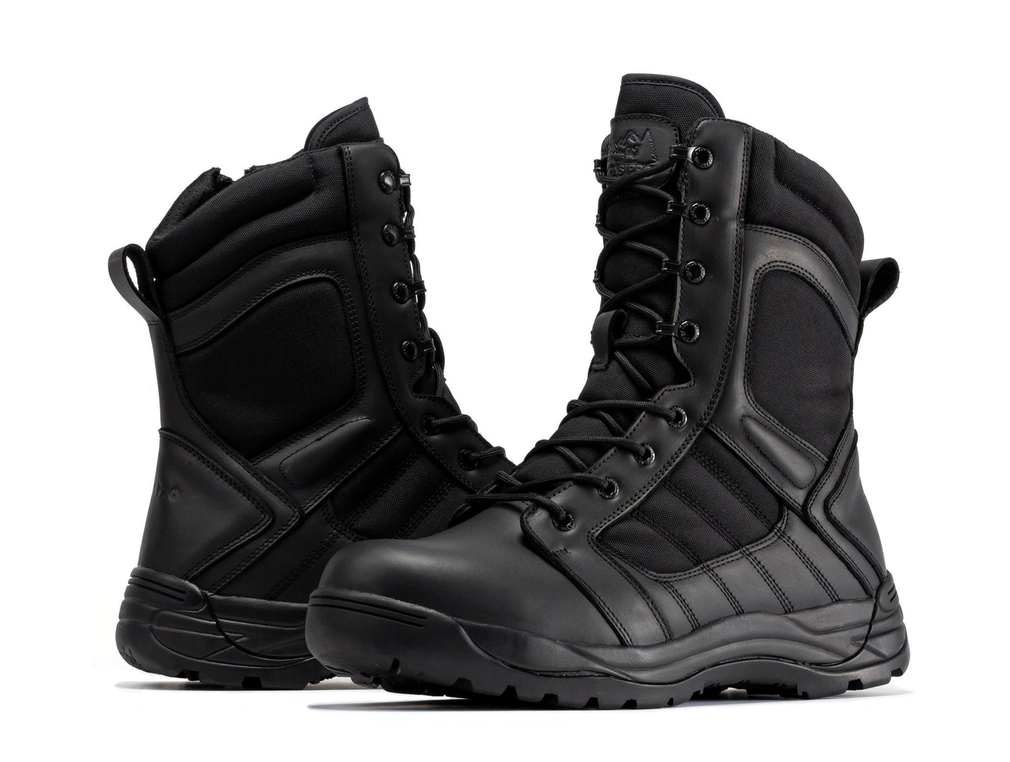 RockRooster Botas Pro Black Men's 8 inch Side Zipper Rubber Sole Tactical Boots BMP110BK - Angler's Pro Tackle & Outdoors