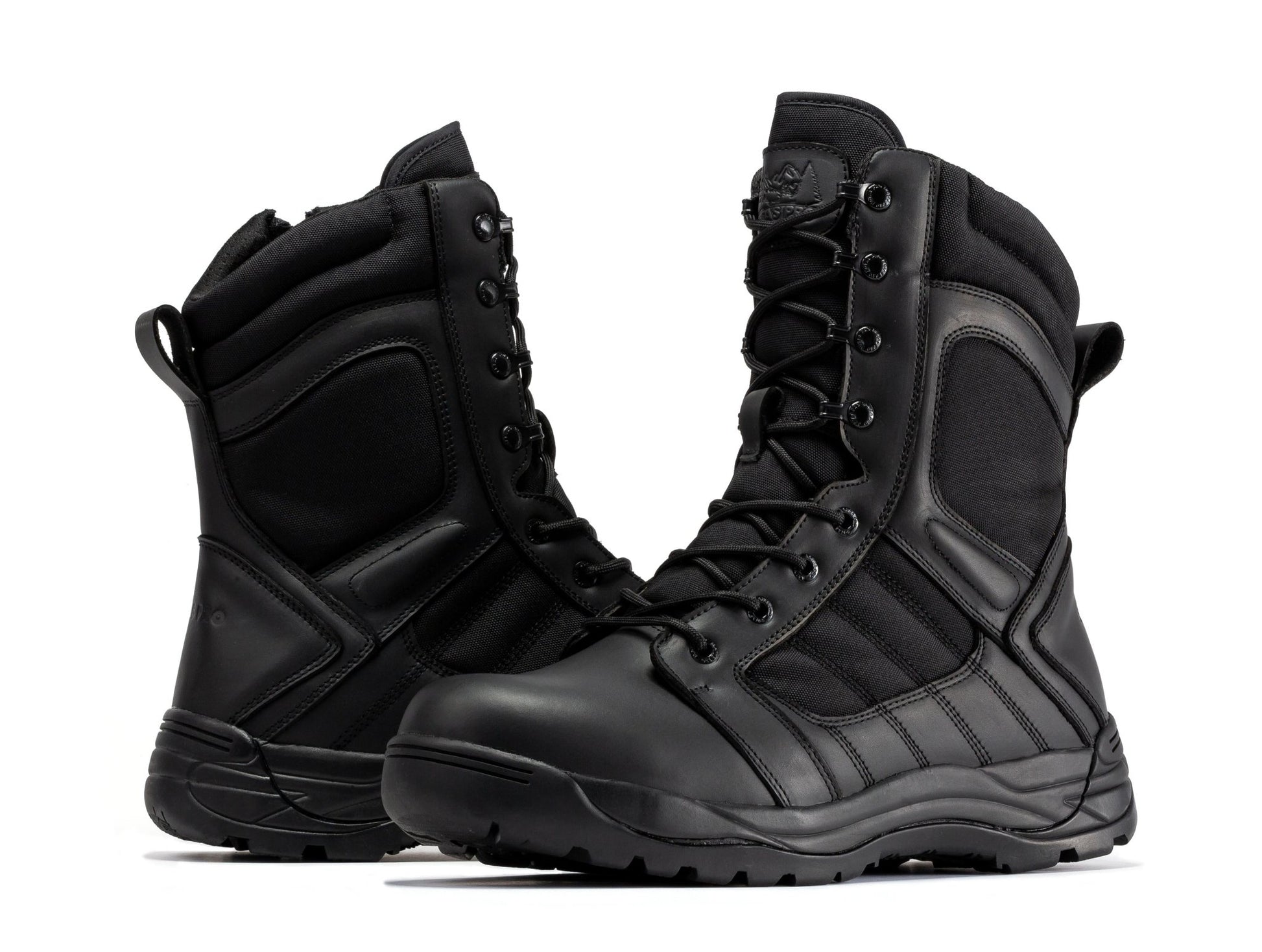 RockRooster Botas Pro Black Men's 8 inch Side Zipper Rubber Sole Tactical Boots BMP110BK - Angler's Pro Tackle & Outdoors