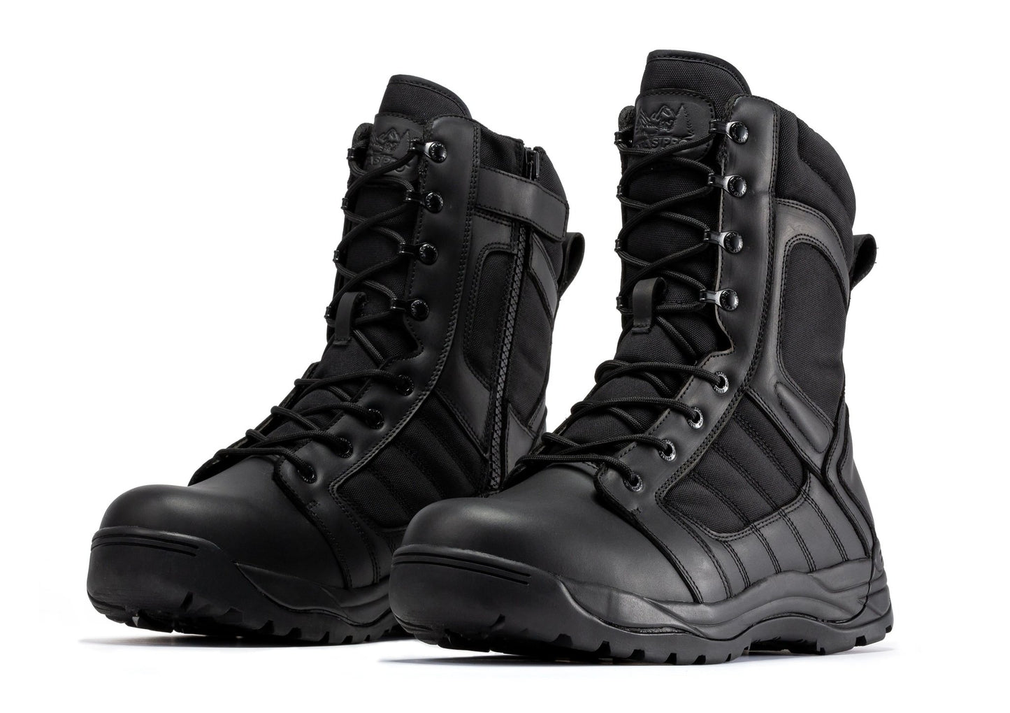 RockRooster Botas Pro Black Men's 8 inch Side Zipper Rubber Sole Tactical Boots BMP110BK - Angler's Pro Tackle & Outdoors