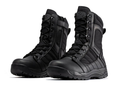 RockRooster Botas Pro Black Men's 8 inch Side Zipper Rubber Sole Tactical Boots BMP110BK - Angler's Pro Tackle & Outdoors