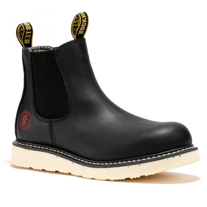 RockRooster Capitola Men's 6 inch Black Steel Toe Wedge Work Boots SAP101