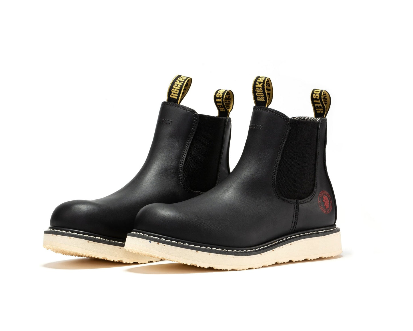 RockRooster Capitola Men's 6 inch Black Steel Toe Wedge Work Boots SAP101 - Angler's Pro Tackle & Outdoors