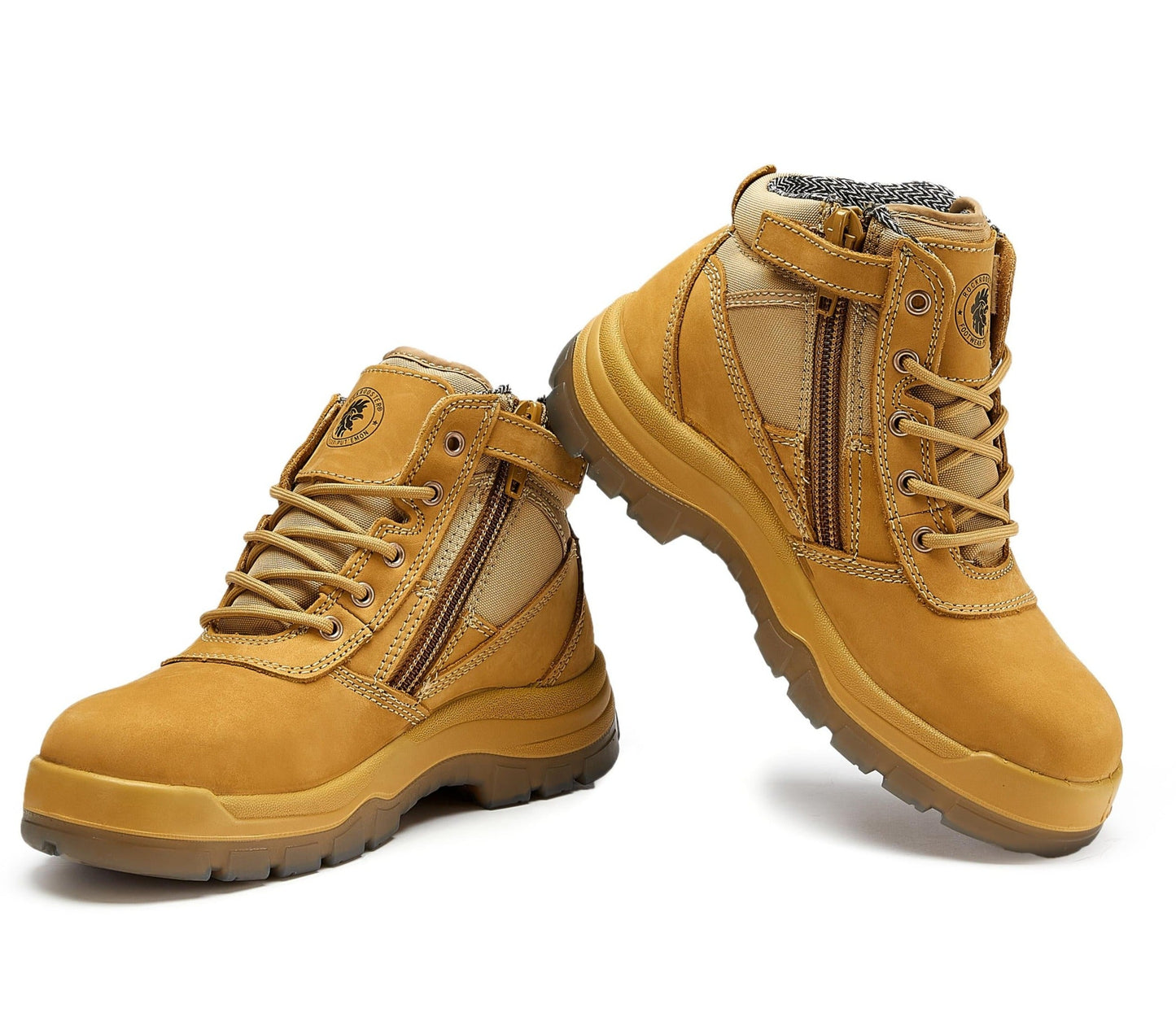 RockRooster Cortez Tan 6 Inch Zip-sided Steel toecap Leather Work Boots AK050