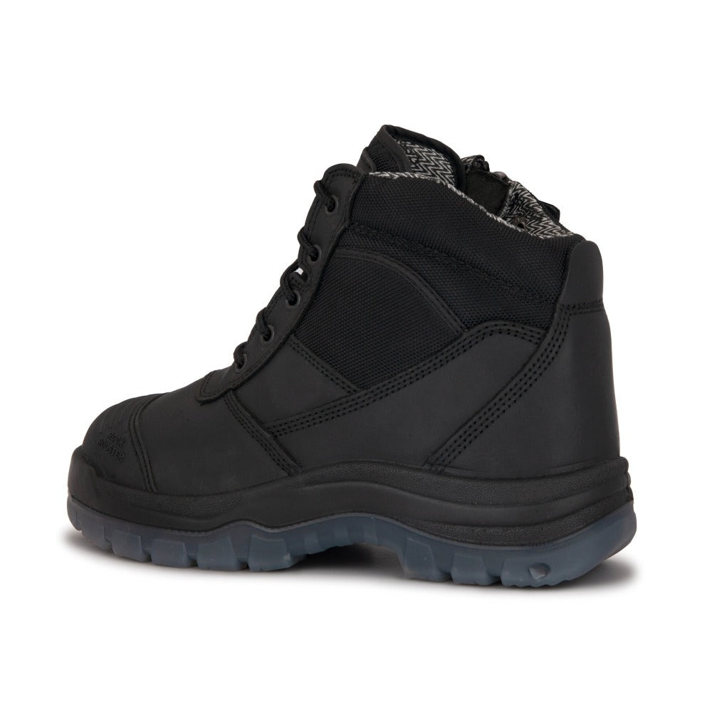 RockRooster Crisson Black 6 inch Zip sided Steel Toe Leather Work Boots AK050BK - Angler's Pro Tackle & Outdoors