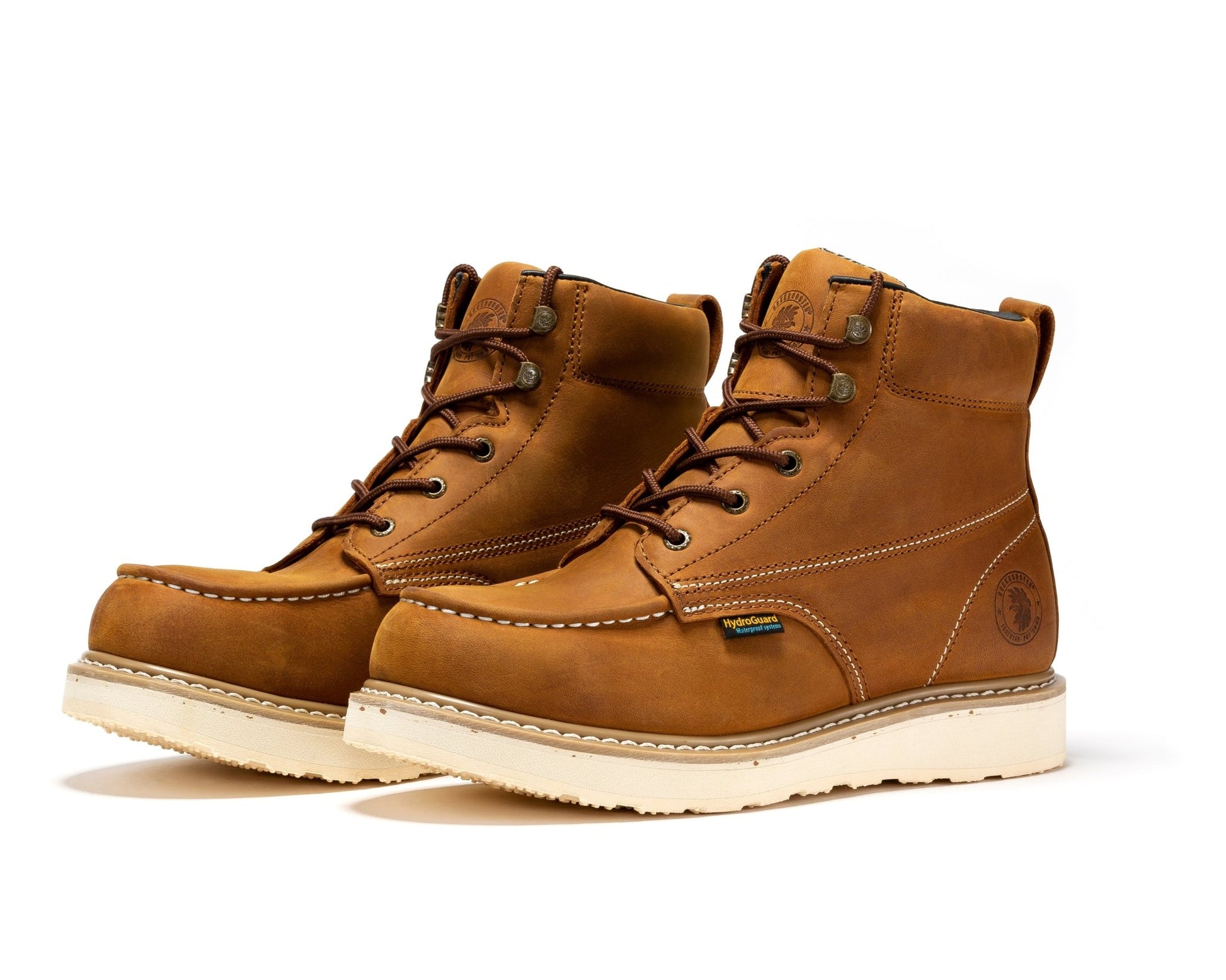 RockRooster Edgewood Men's 6 inch Brown steel toe waterproof wedge work boots SAP858 - Angler's Pro Tackle & Outdoors