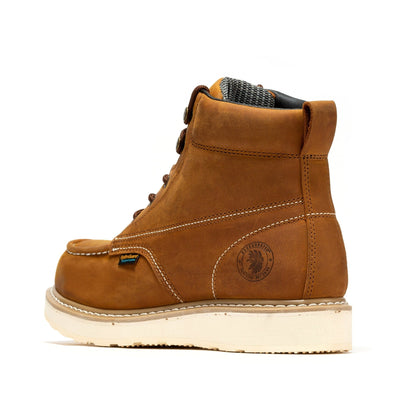 RockRooster Edgewood Men's 6 inch Brown steel toe waterproof wedge work boots SAP858 - Angler's Pro Tackle & Outdoors