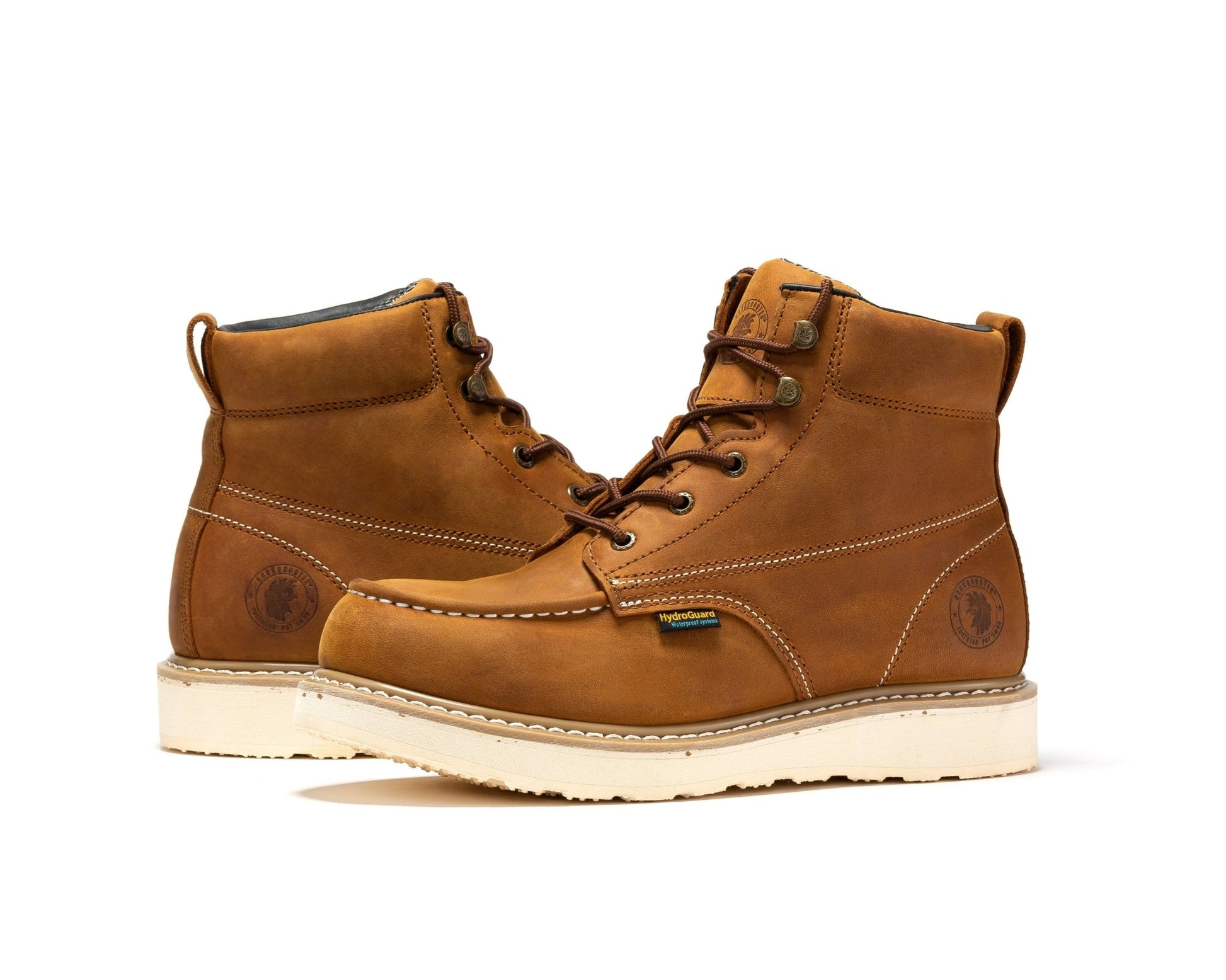 RockRooster Edgewood Men's 6 inch Brown steel toe waterproof wedge work boots SAP858 - Angler's Pro Tackle & Outdoors