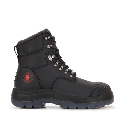 RockRooster Kensington Black 7 inch Zip-sided Steel Toe Leather Work Boots AK245Z