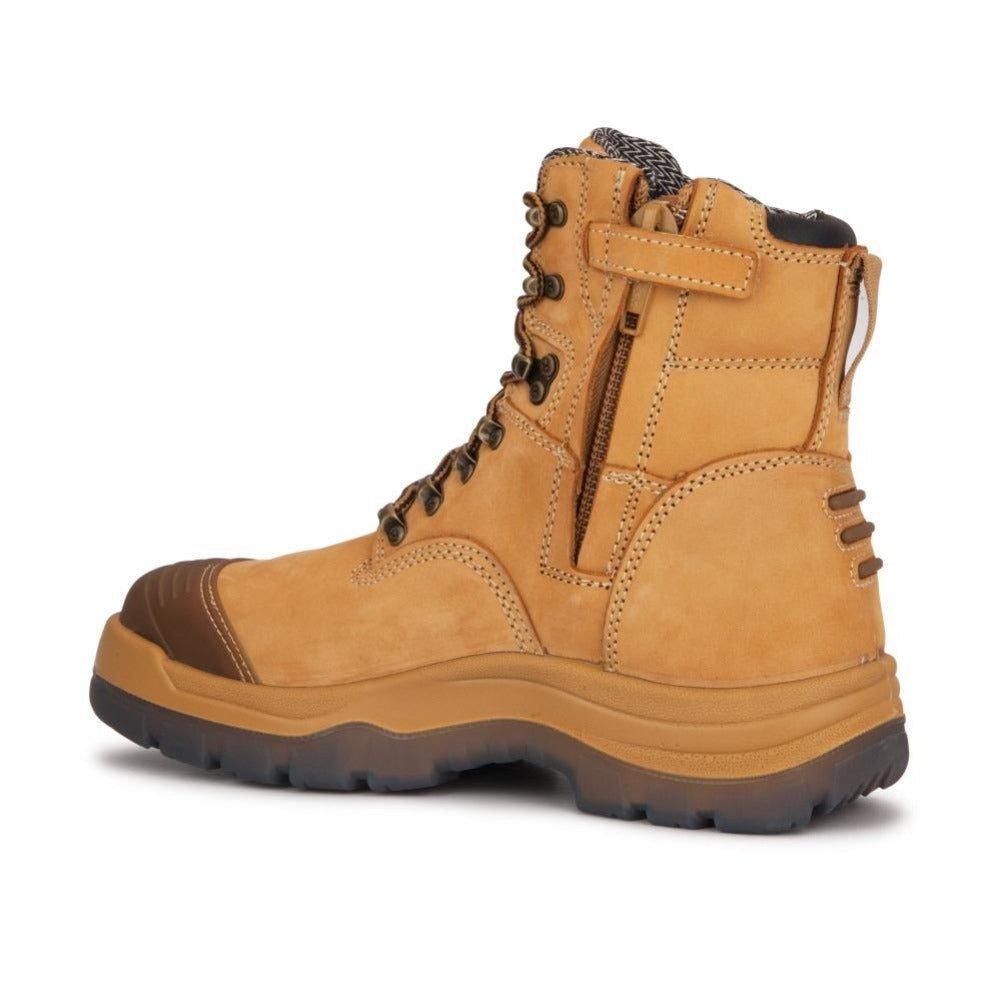 RockRooster Kimberly Tan 7 inch Zip - sided Steel Toe Leather Work Boots AK232Z - Angler's Pro Tackle & Outdoors