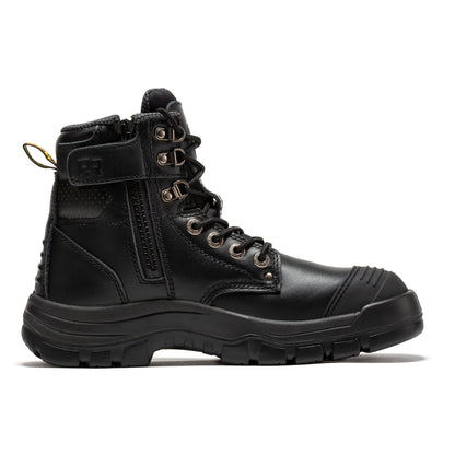 RockRooster Madison Tan 6 inch Zip - sided Steel Toe Leather Work Boots AK052 - Angler's Pro Tackle & Outdoors