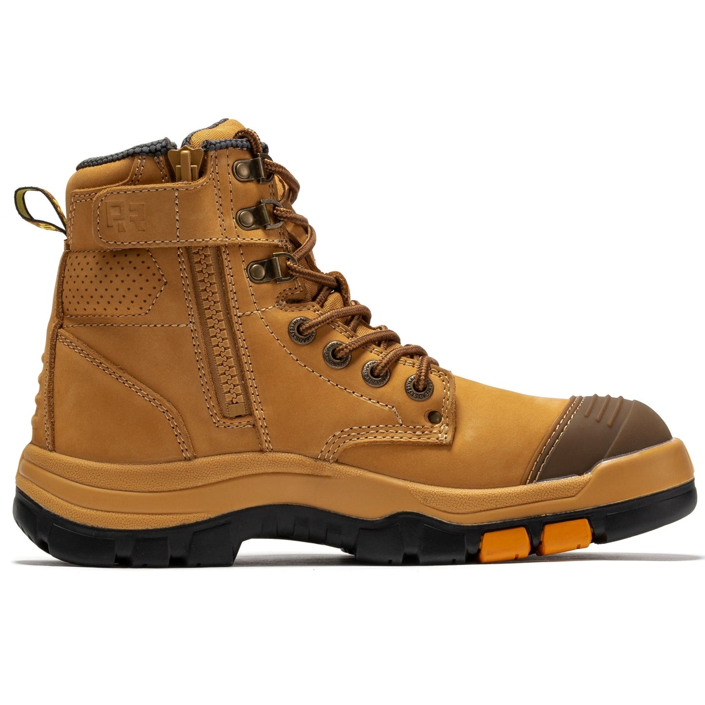 RockRooster Madison Tan 6 inch Zip - sided Steel Toe Leather Work Boots AK052 - Angler's Pro Tackle & Outdoors