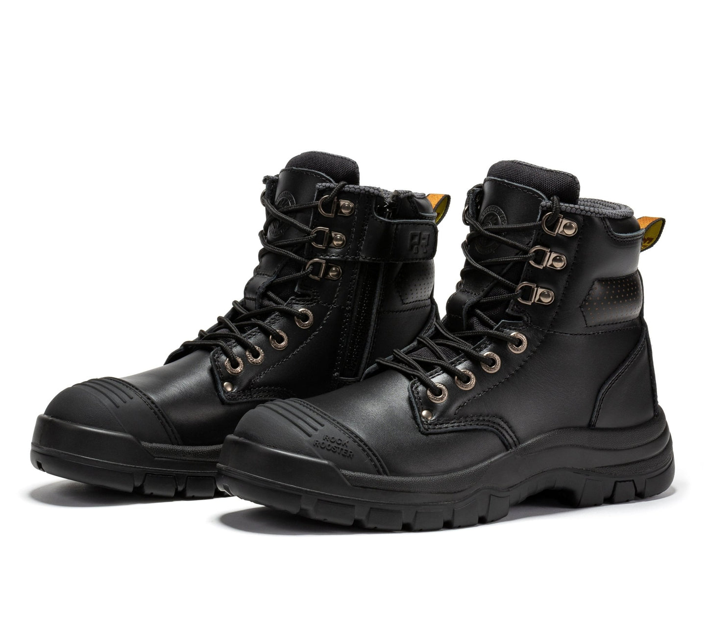 RockRooster Madison Tan 6 inch Zip - sided Steel Toe Leather Work Boots AK052 - Angler's Pro Tackle & Outdoors