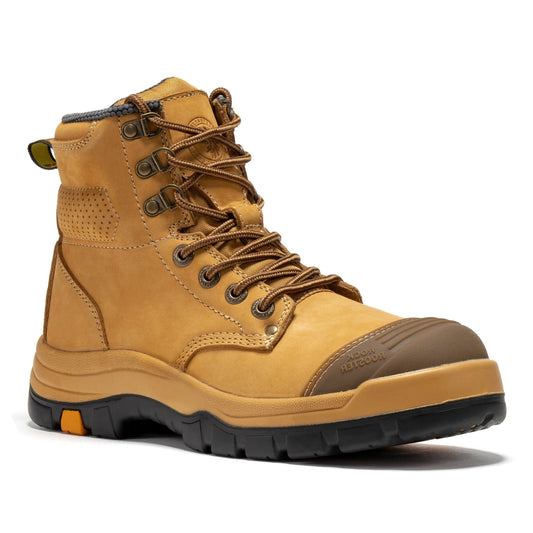 RockRooster Madison Tan 6 inch Zip - sided Steel Toe Leather Work Boots AK052 - Angler's Pro Tackle & Outdoors